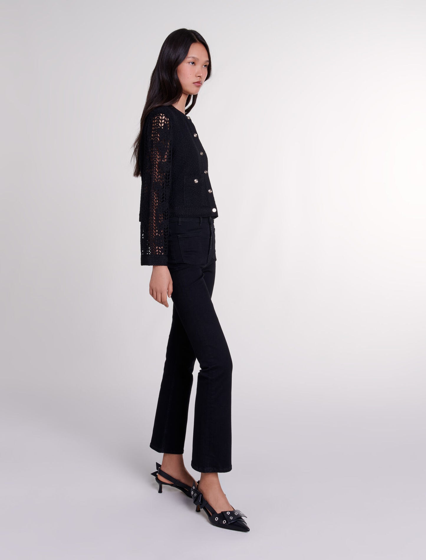 Black   Crochet cardigan