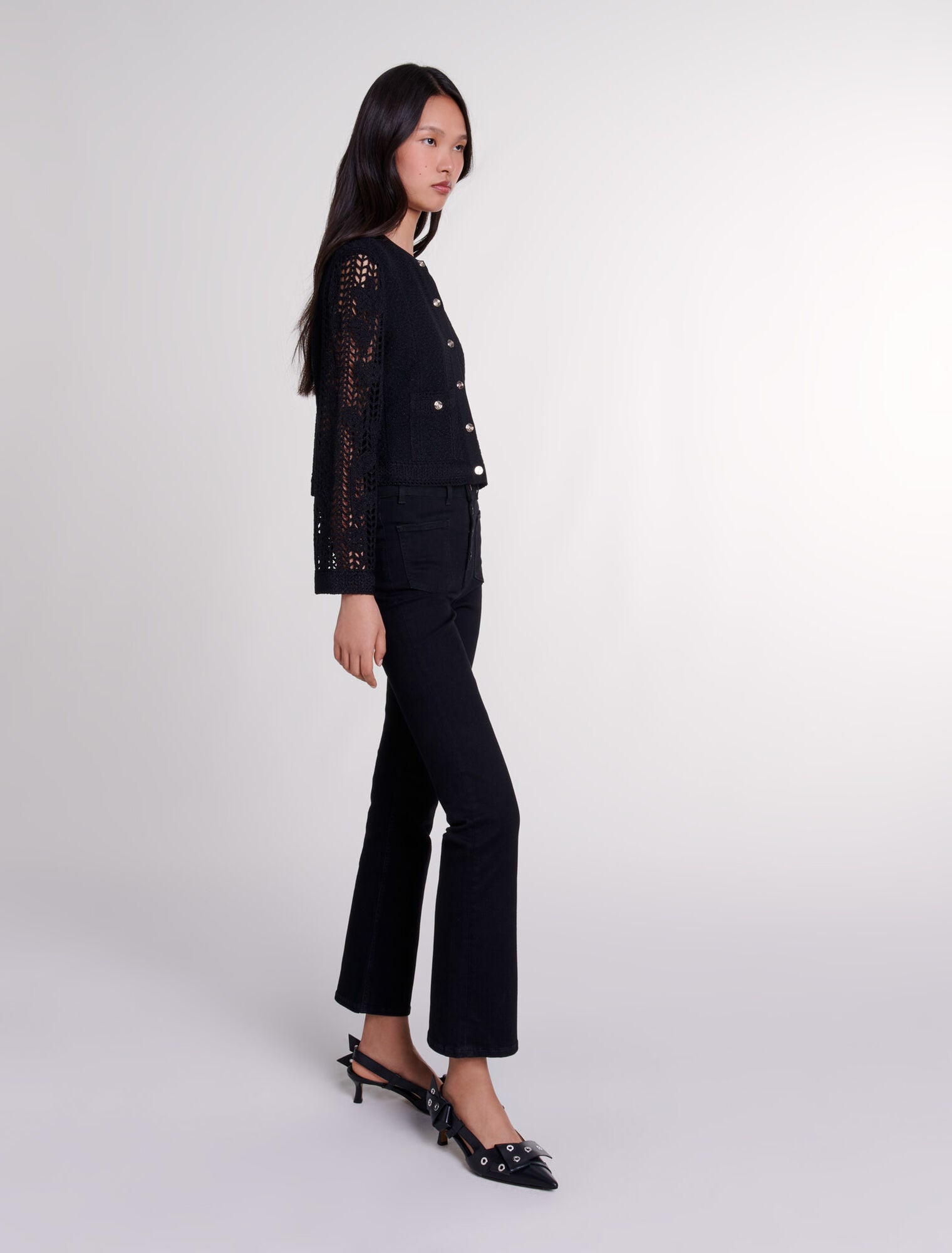 Black   Crochet cardigan