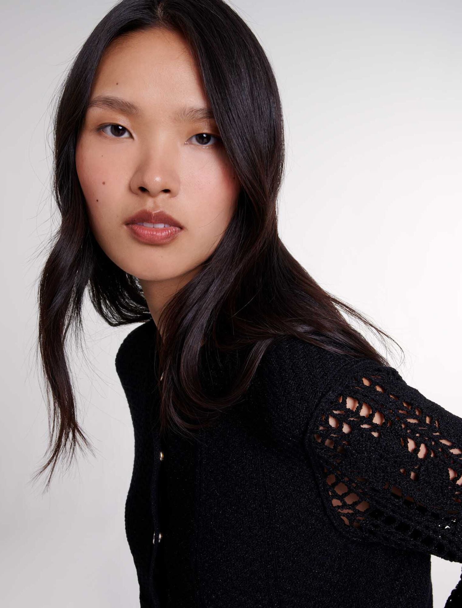 Black   Crochet cardigan