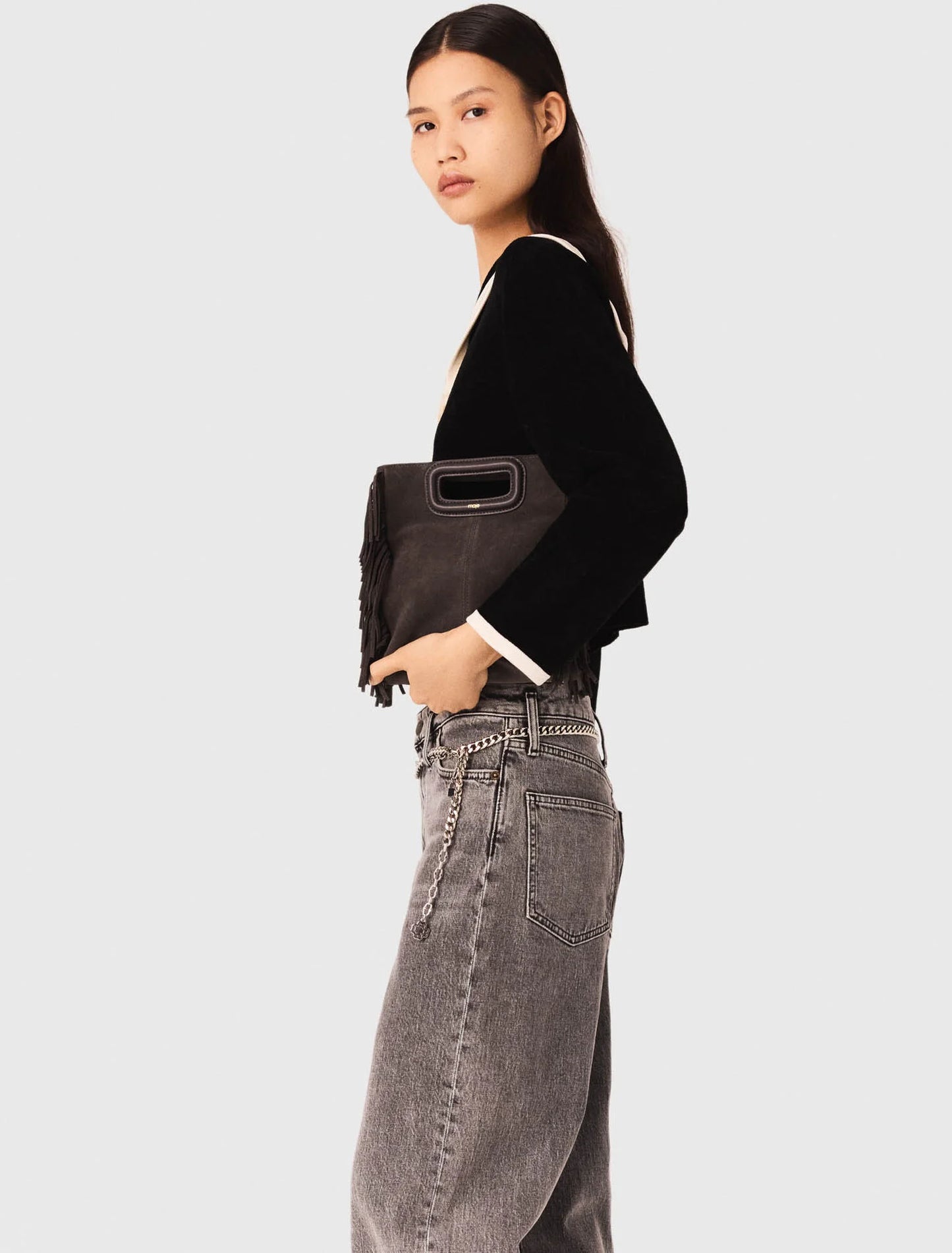 Velvet-effect cardigan