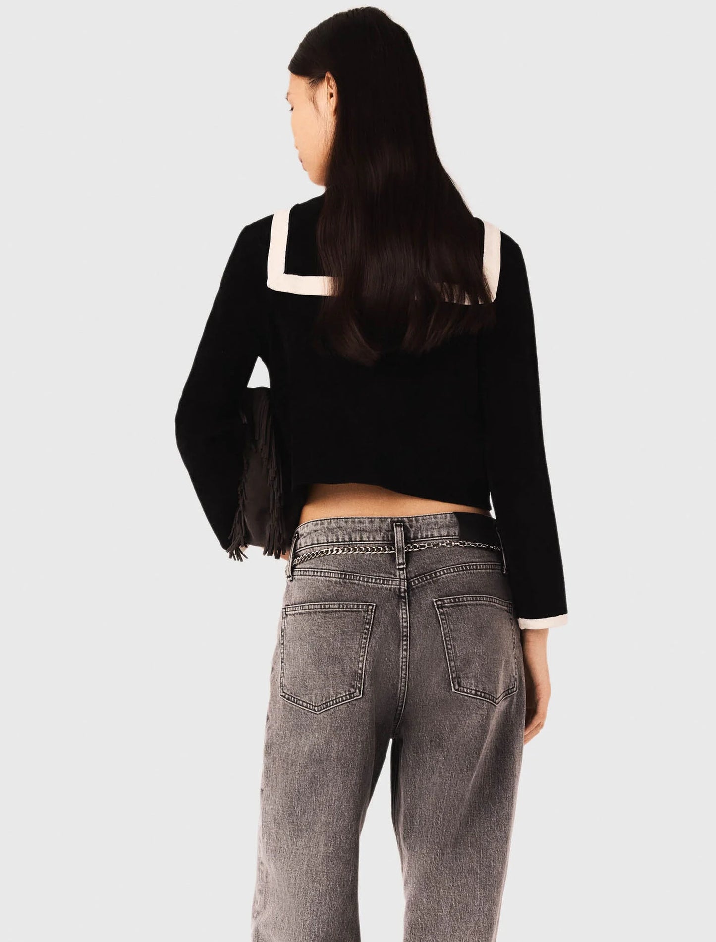 Velvet-effect cardigan