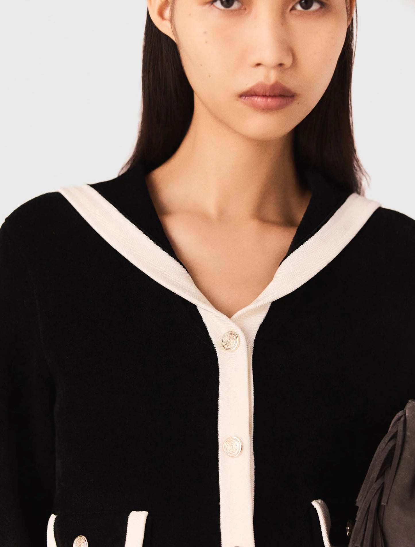 Velvet-effect cardigan