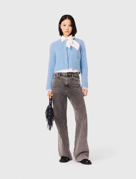 Jewelled Bow Cardigan BLUE SKY