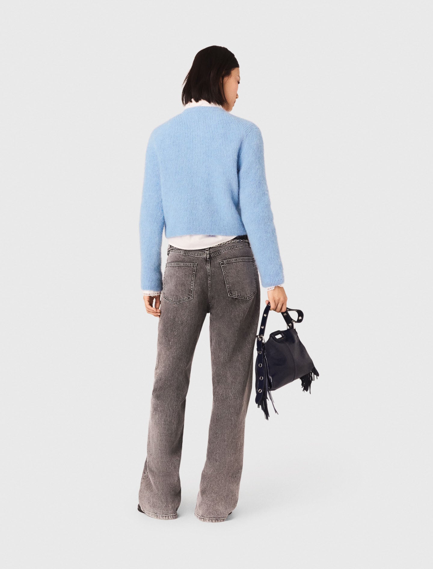 Jewelled Bow Cardigan BLUE SKY