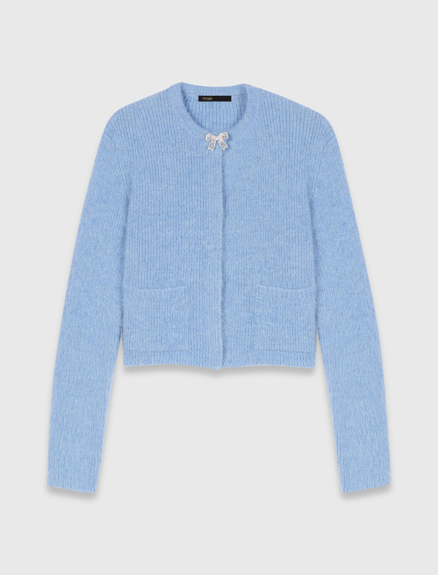 Jewelled Bow Cardigan BLUE SKY
