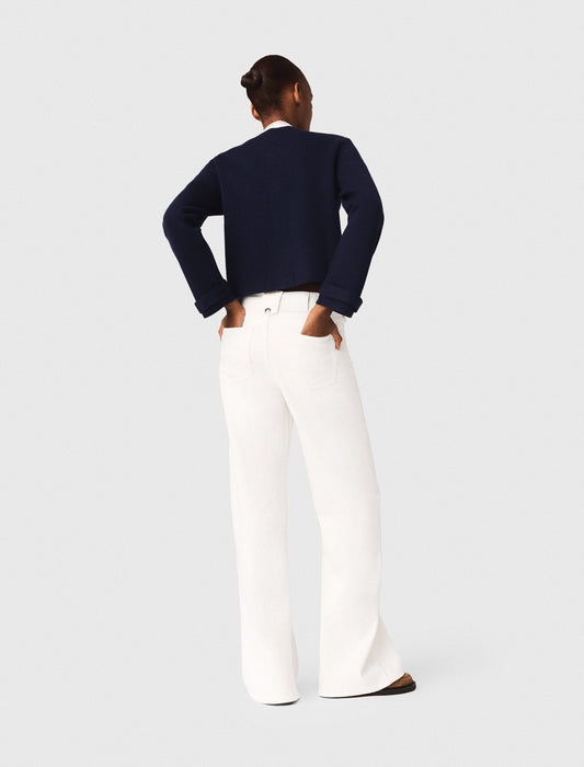 Detachable Embroidered Collar Cardi NAVY