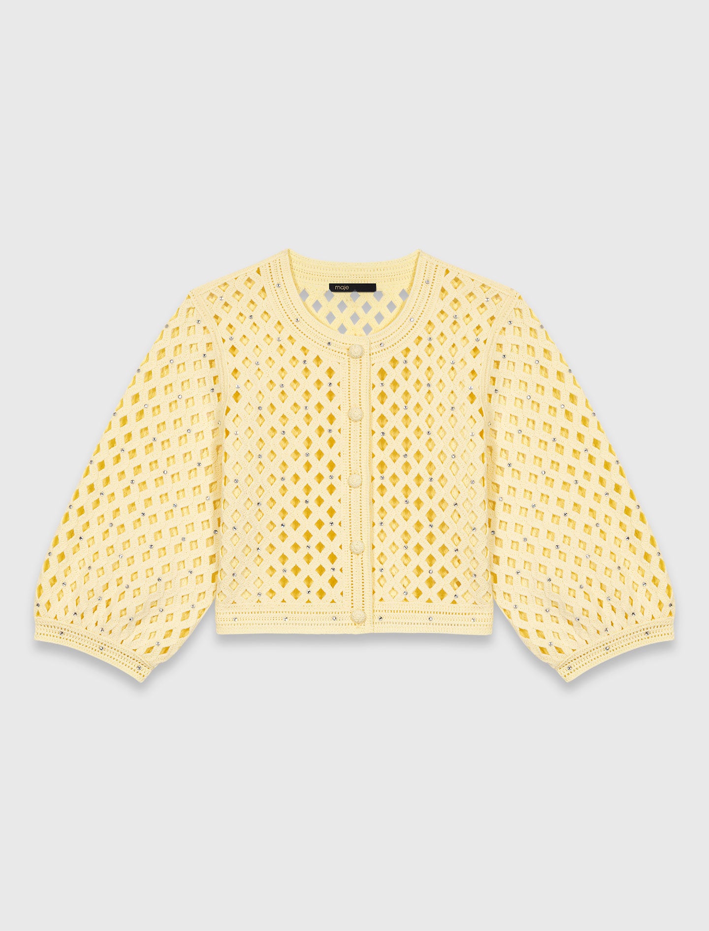 Rhinestone crochet cardigan