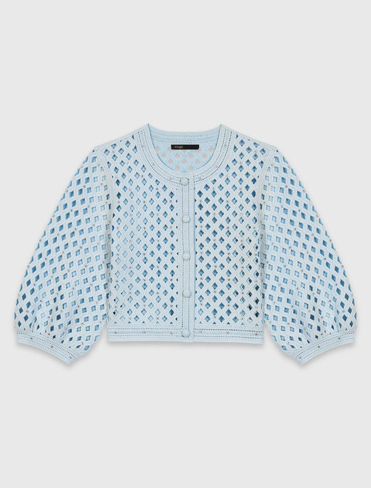 Rhinestone crochet cardigan