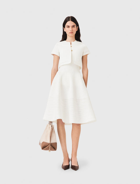Short-sleeved cardigan White