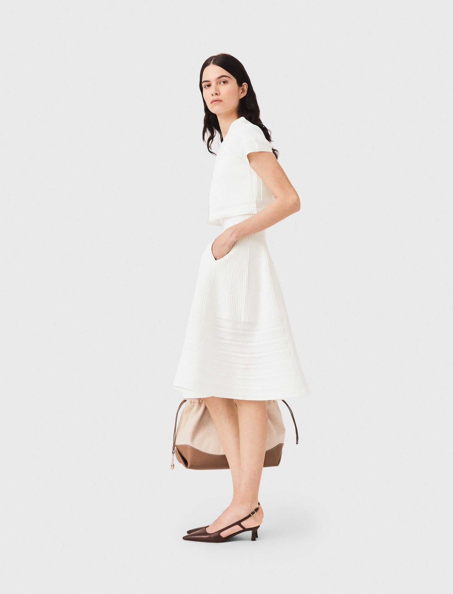 Short-sleeved cardigan White