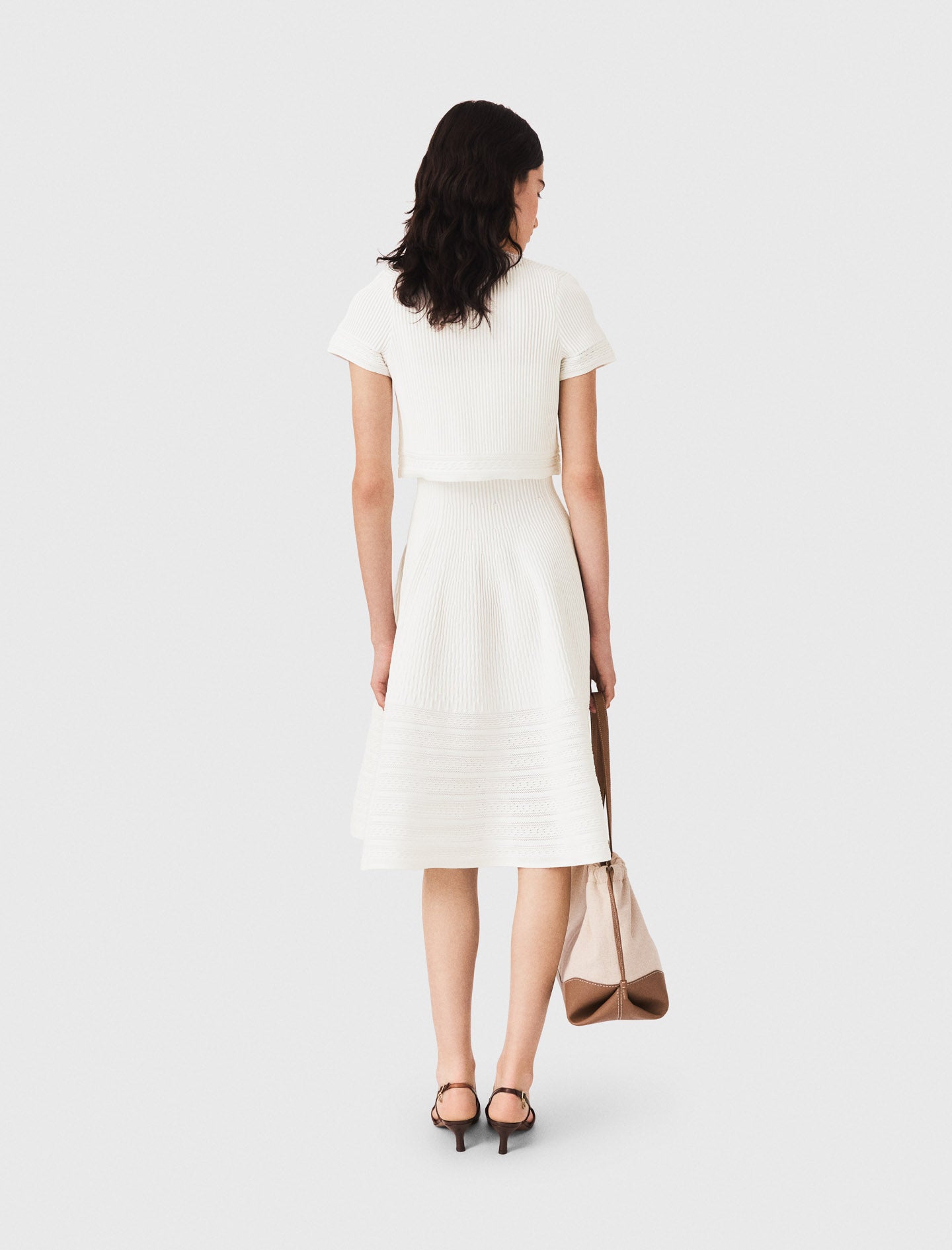 Short-sleeved cardigan White