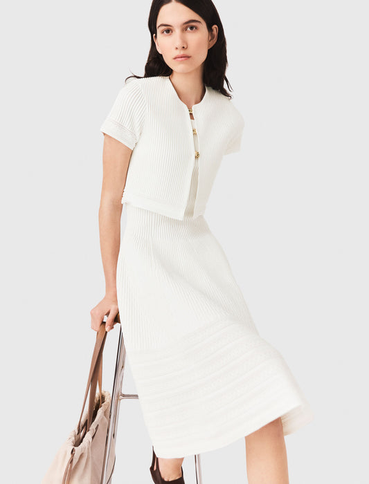 Short-sleeved cardigan White