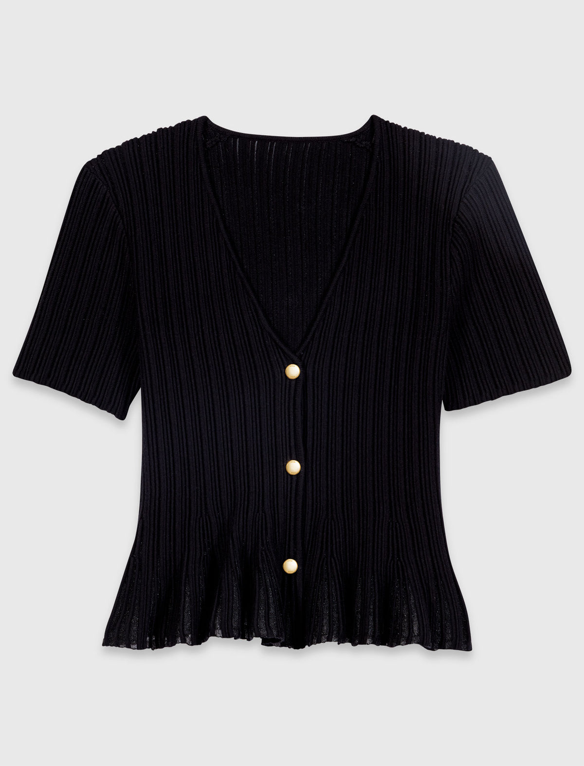 Peplum cardigan Black