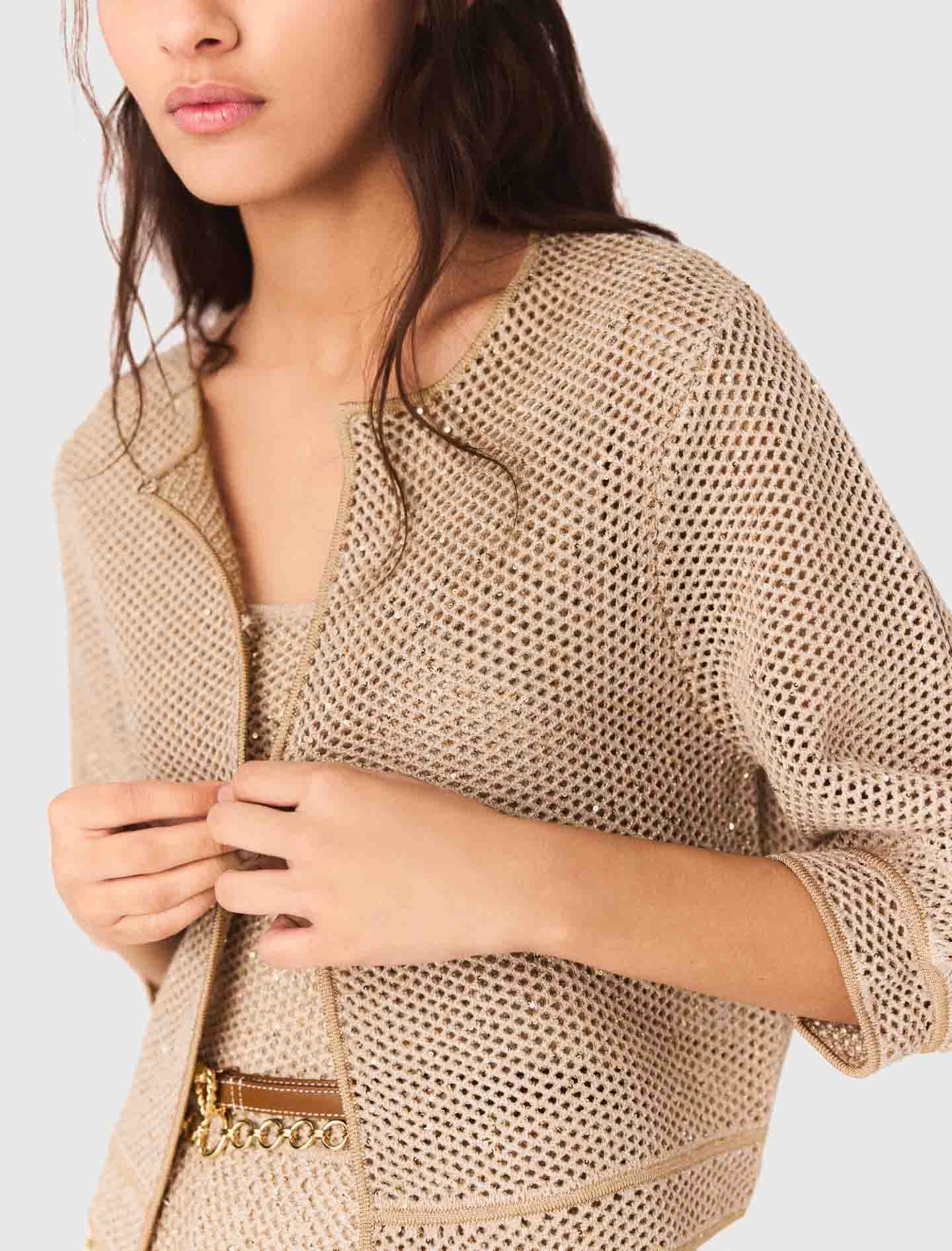 Rhinestone knit cardigan