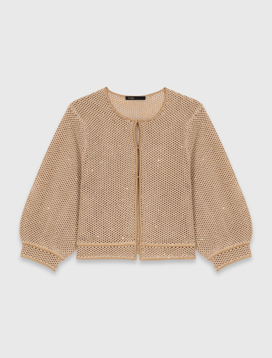 Rhinestone knit cardigan