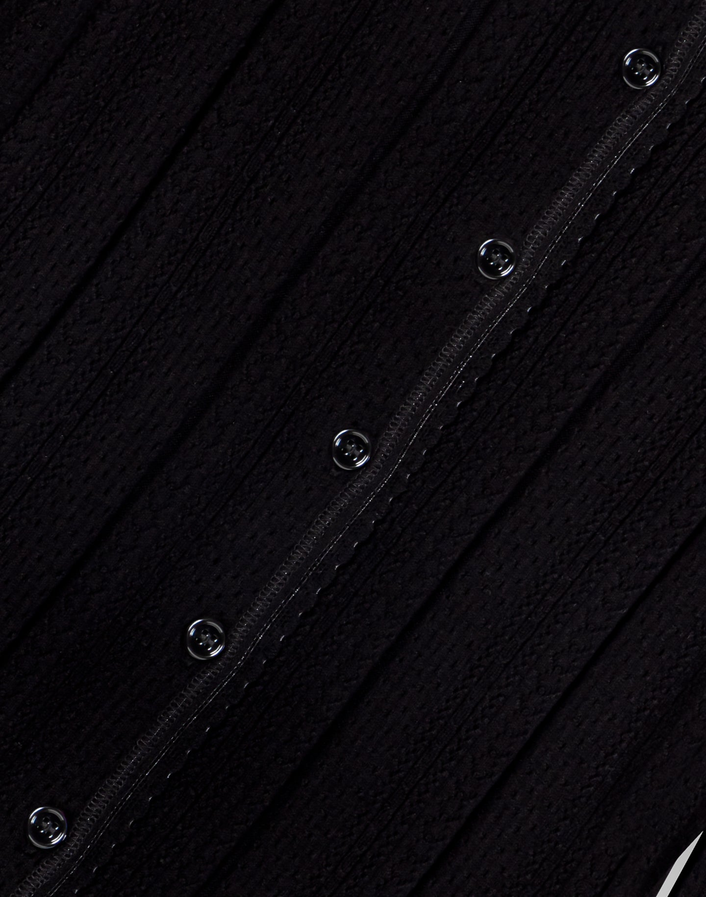 Pointelle knit twinset Black