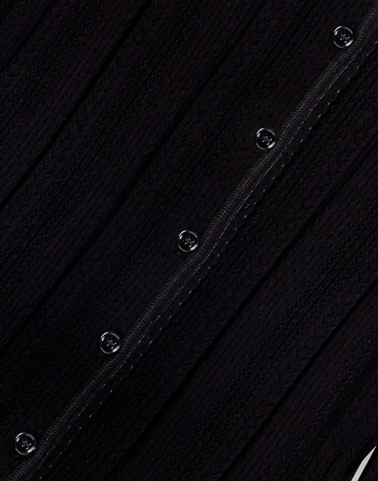 Pointelle knit twinset Black