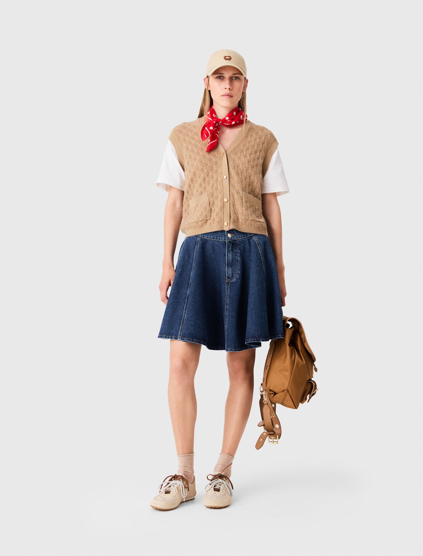 2-in-1 effect cardigan Camel