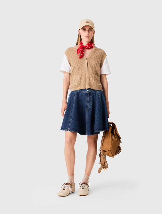2-in-1 effect cardigan Camel