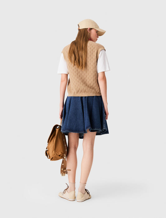 2-in-1 effect cardigan Camel