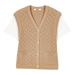2-in-1 effect cardigan Camel