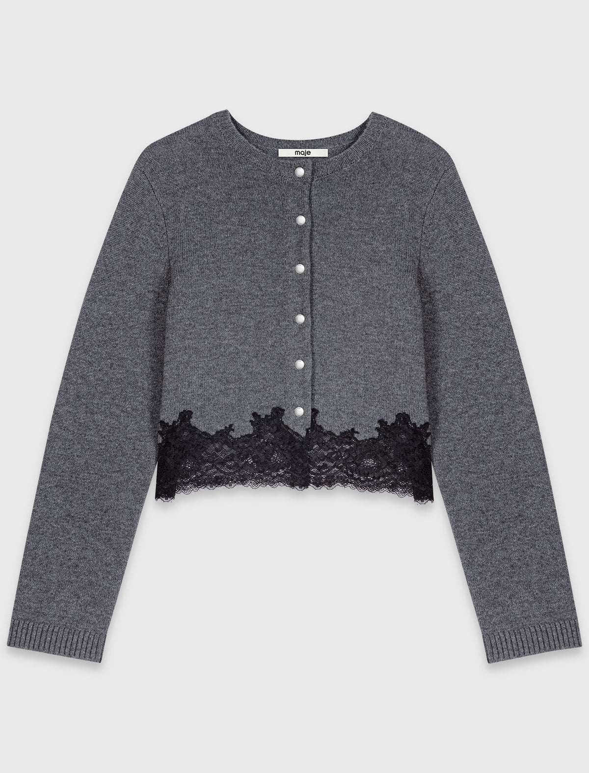 Twinset with lace trim Grey/Black