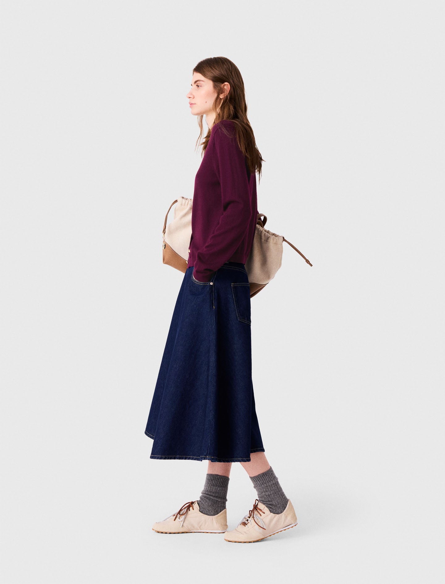 Cardigan with embroidered logo Eggplant