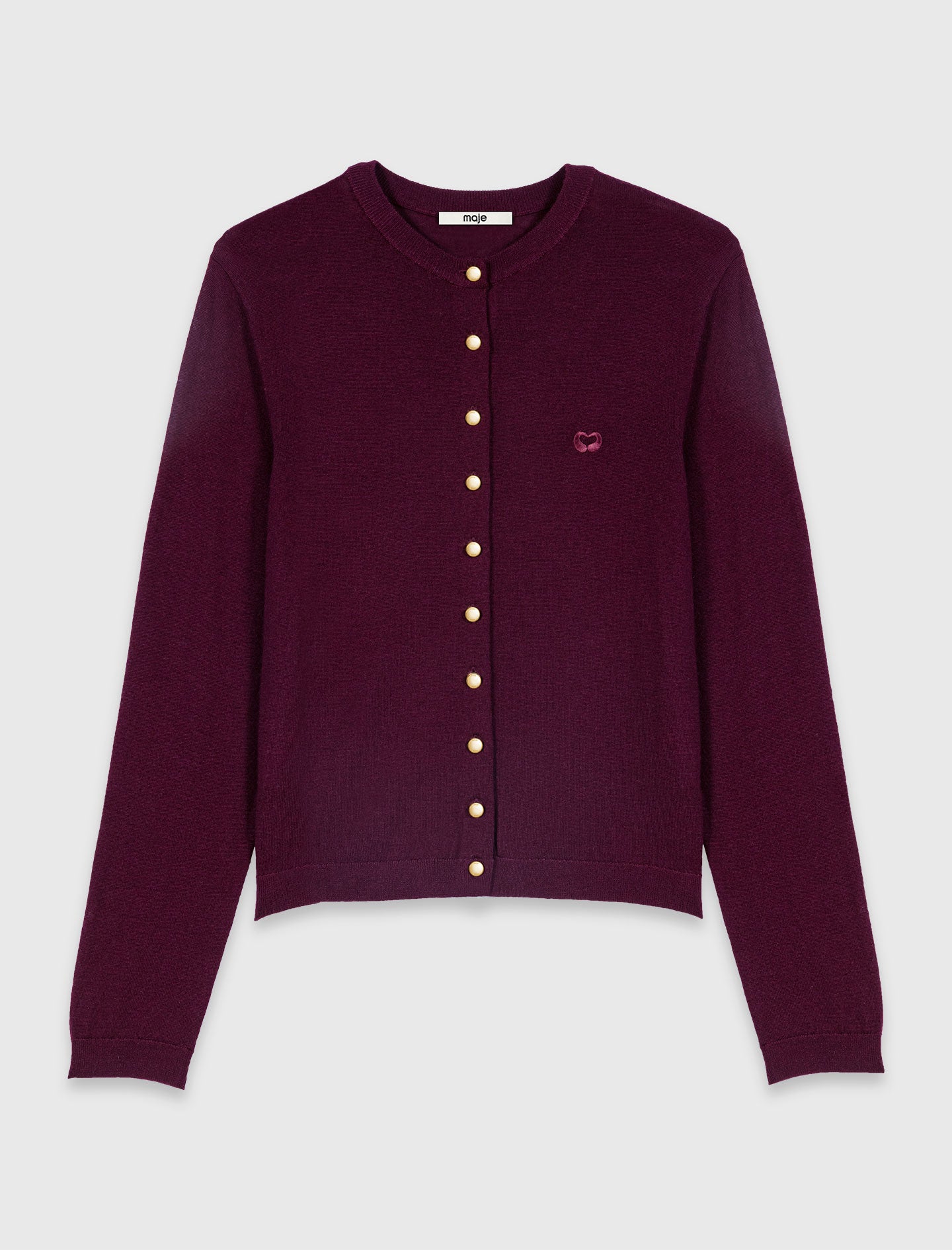 Cardigan with embroidered logo Eggplant