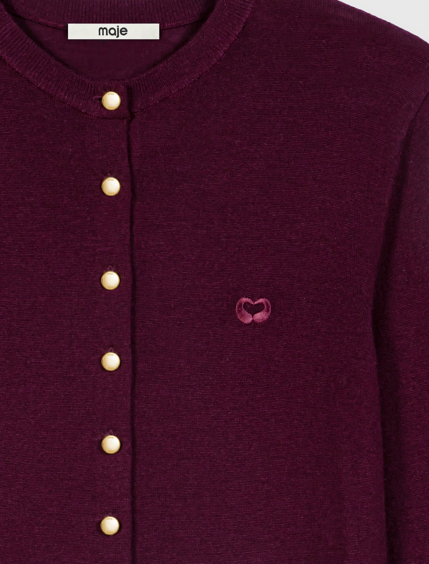 Cardigan with embroidered logo Eggplant
