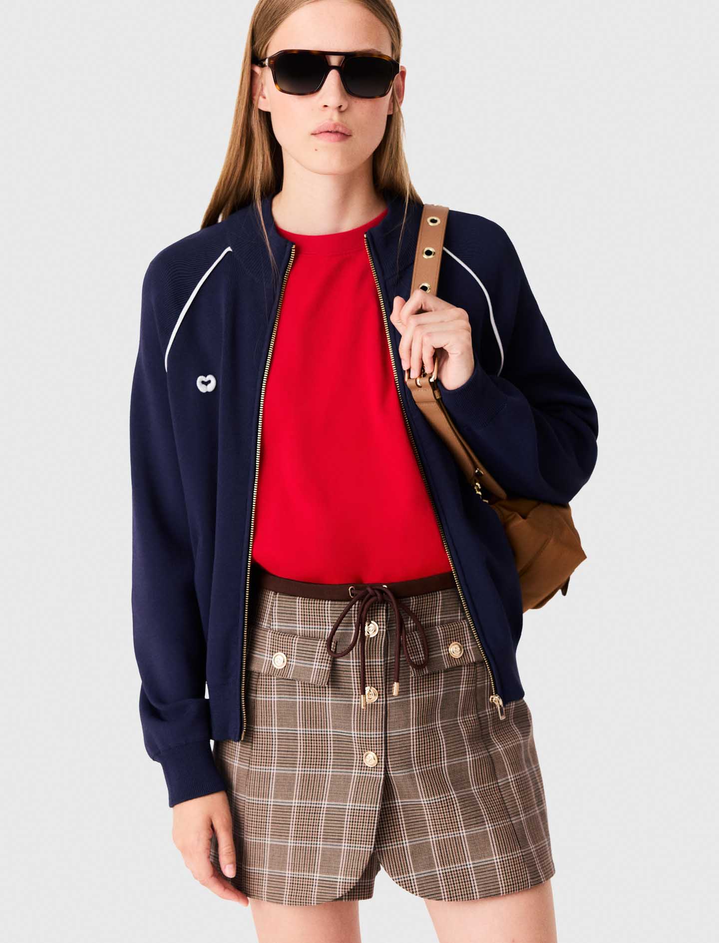 Zipped cardigan Navy