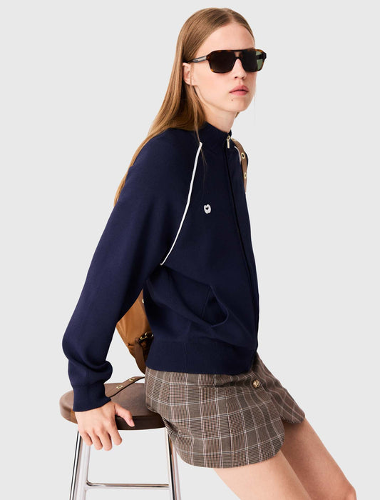 Zipped cardigan Navy