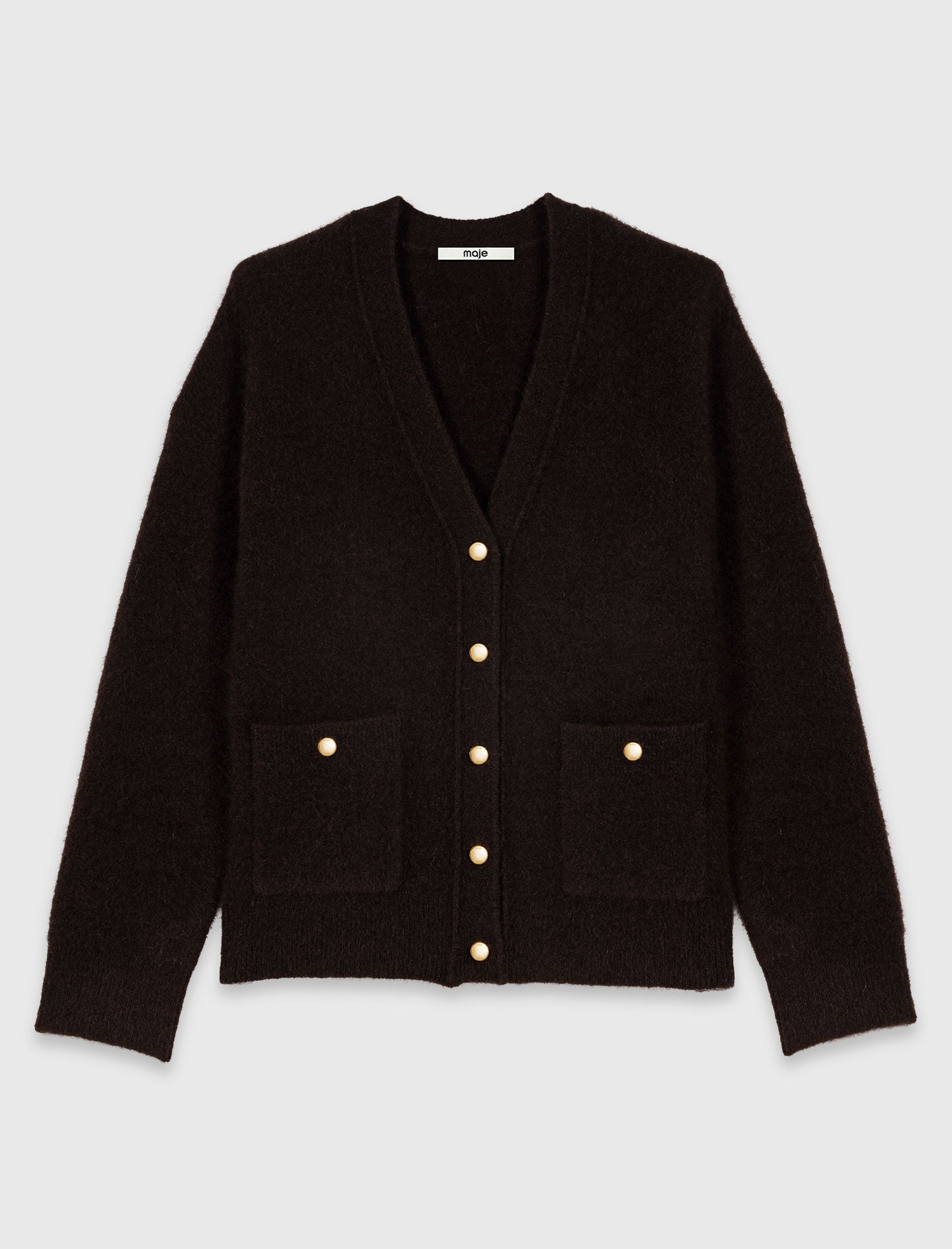 Long yak cardigan Dark Brown