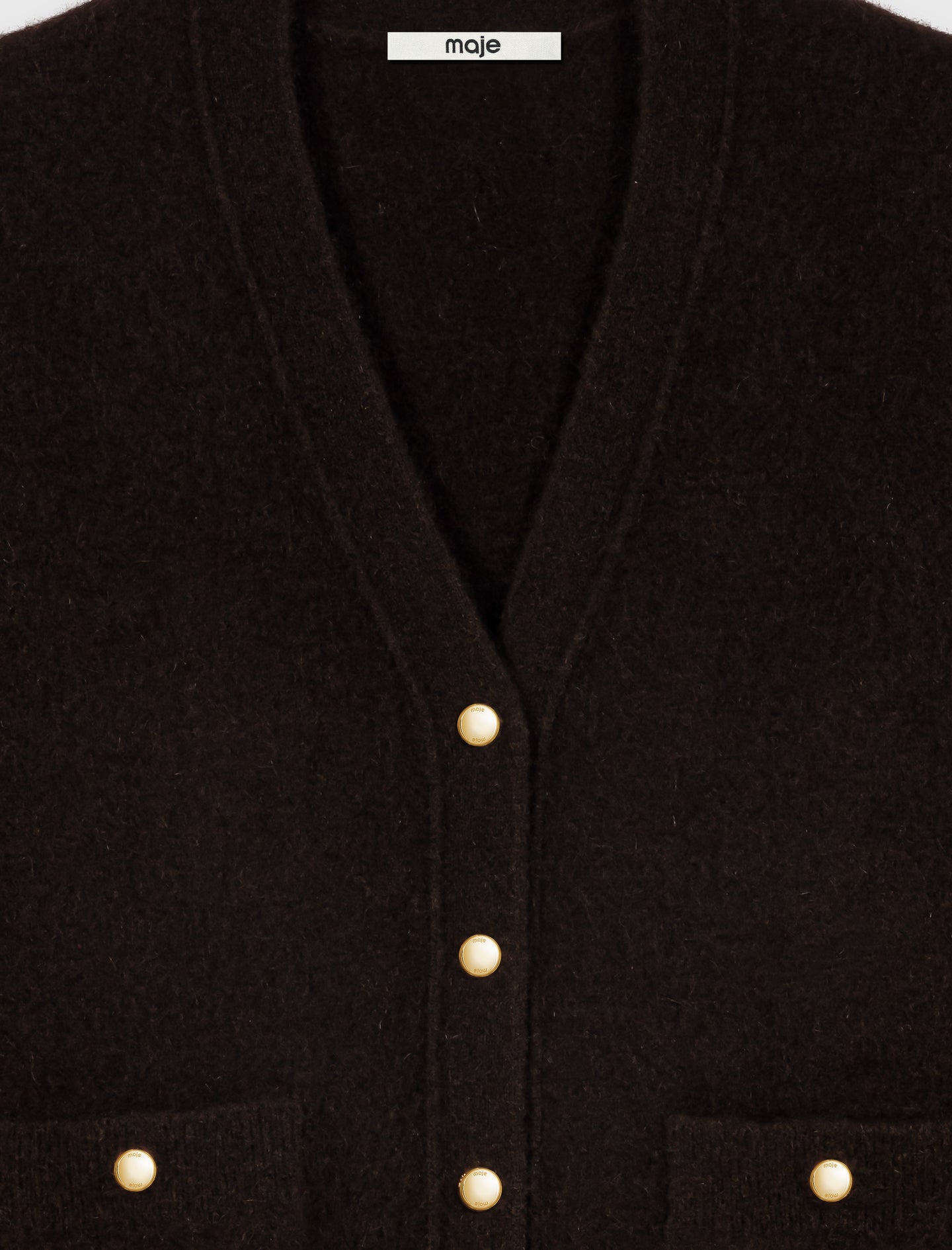 Long yak cardigan Dark Brown