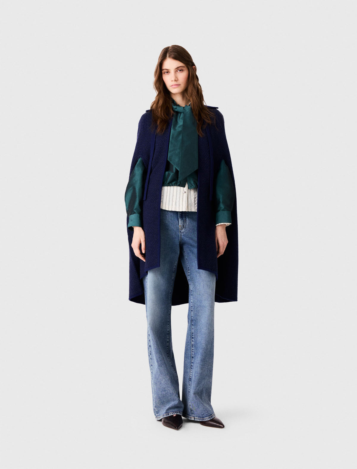 Longline cape cardigan Navy