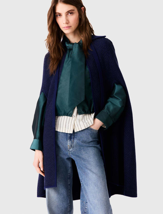 Longline cape cardigan Navy