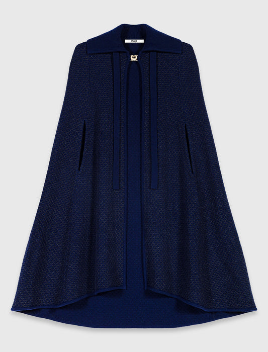 Longline cape cardigan Navy