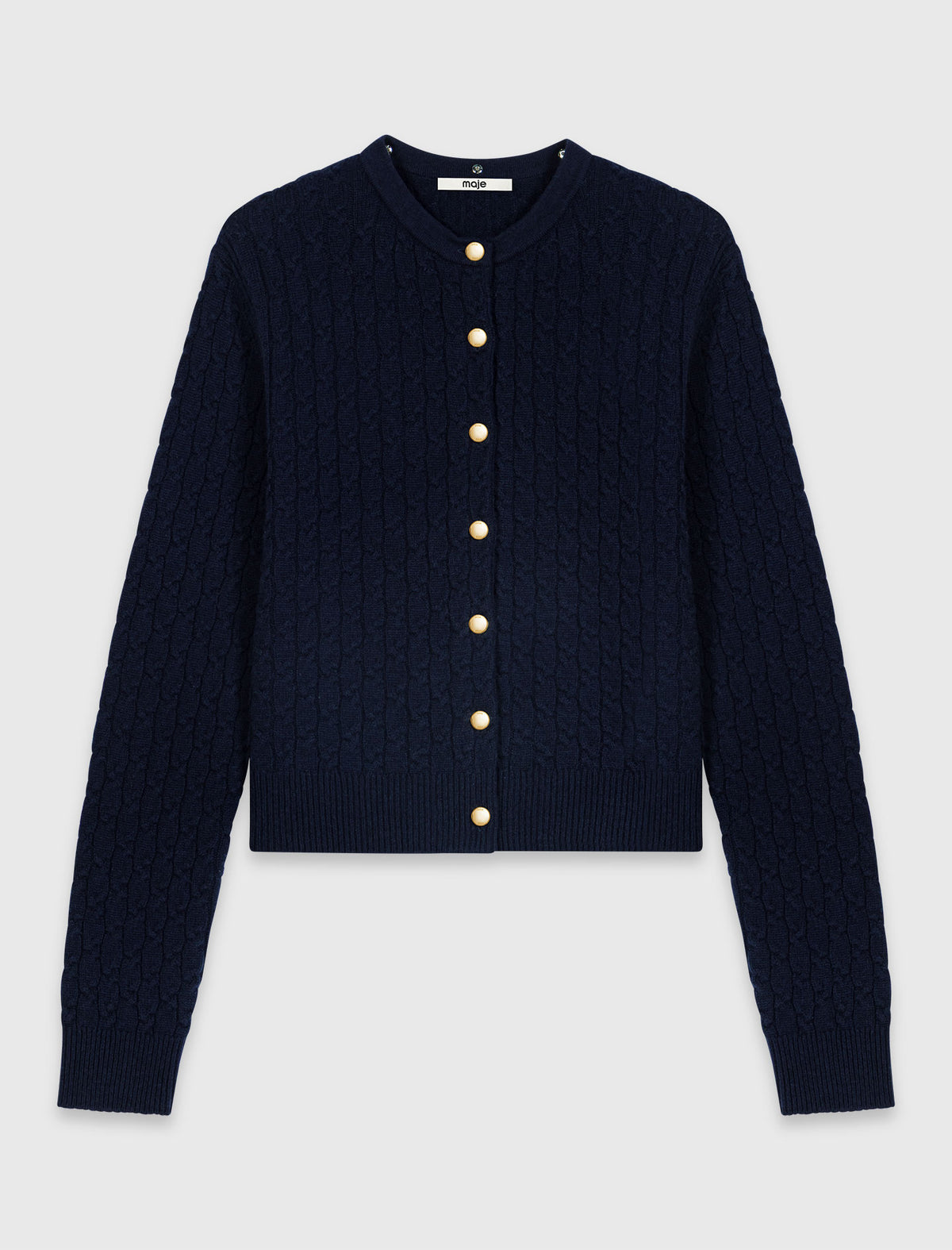 Cardigan with poplin collar Navy