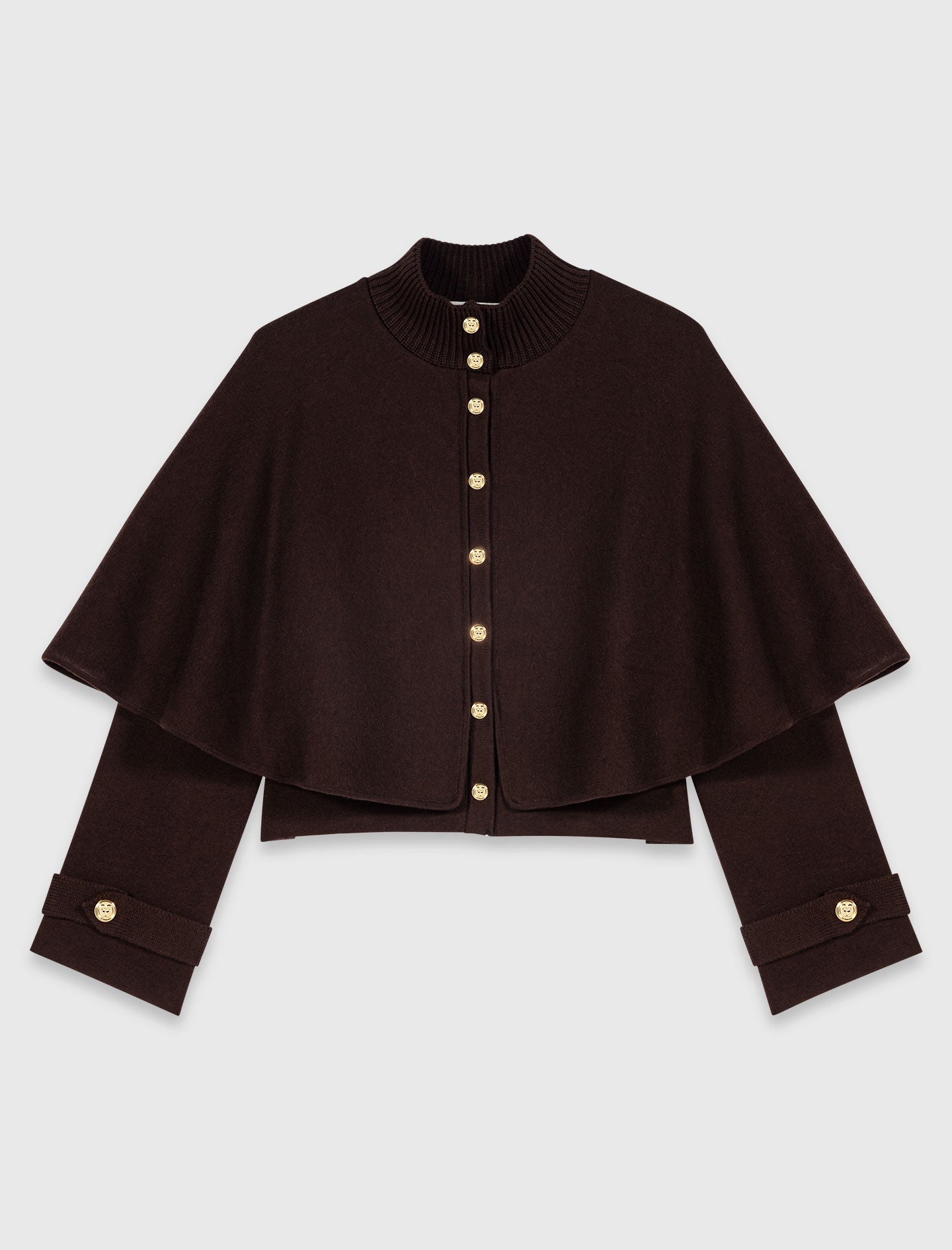 Cape-style cardigan Dark Brown
