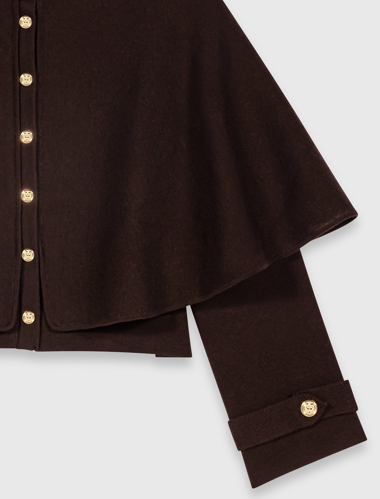 Cape-style cardigan Dark Brown