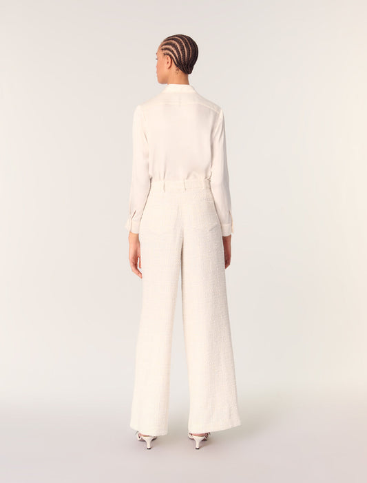 White-Silk satin shirt