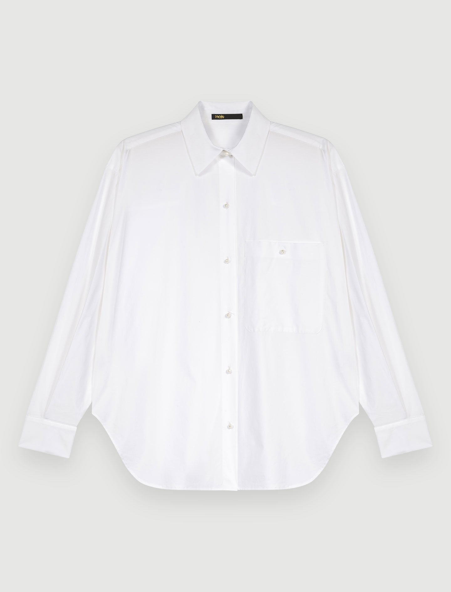 White-white cotton poplin shirt