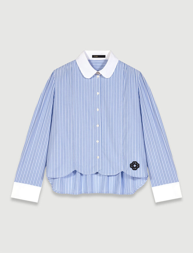 Blue-Contrast stripe shirt