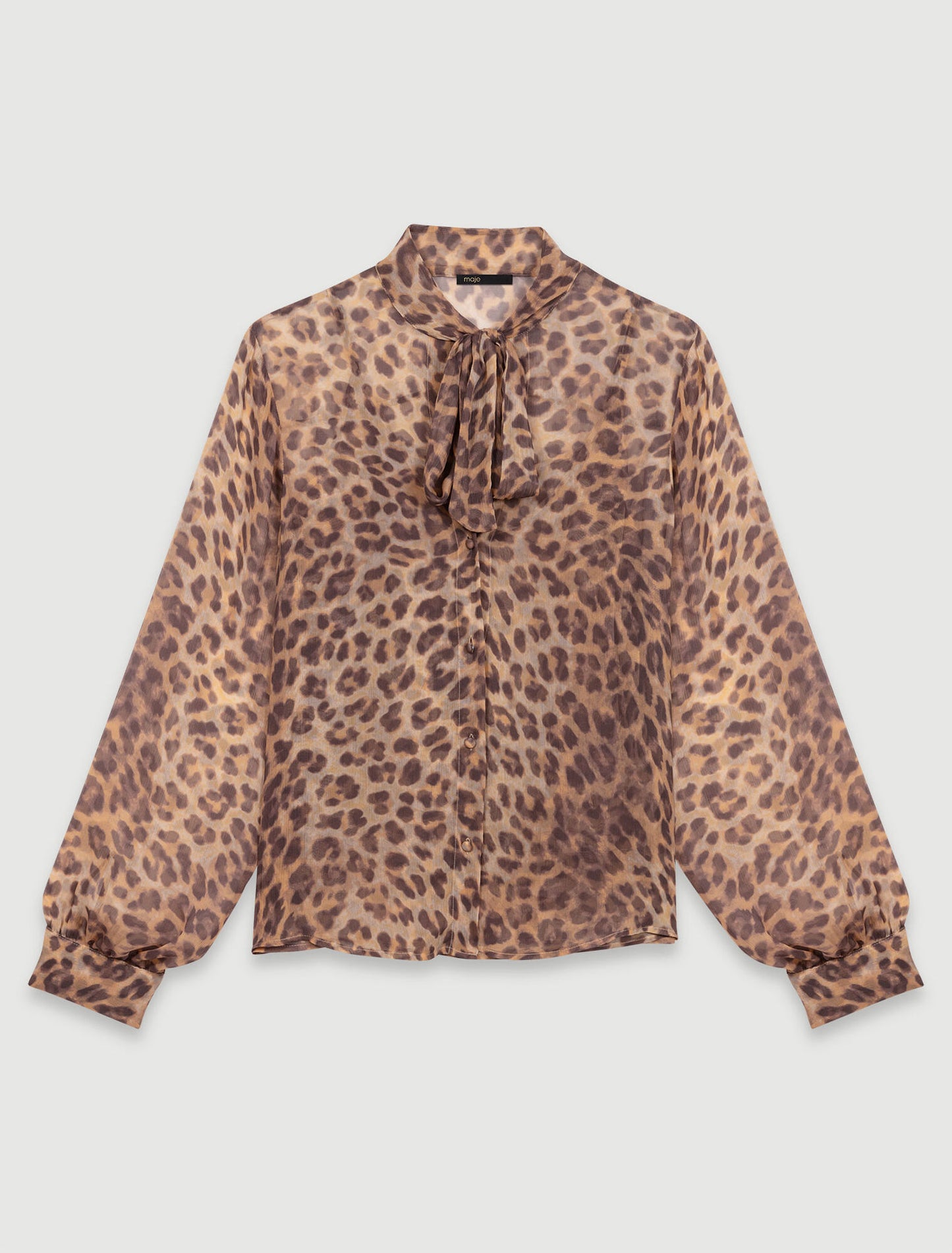 Leopard Print  -Patterned Pussy Bow Shirt