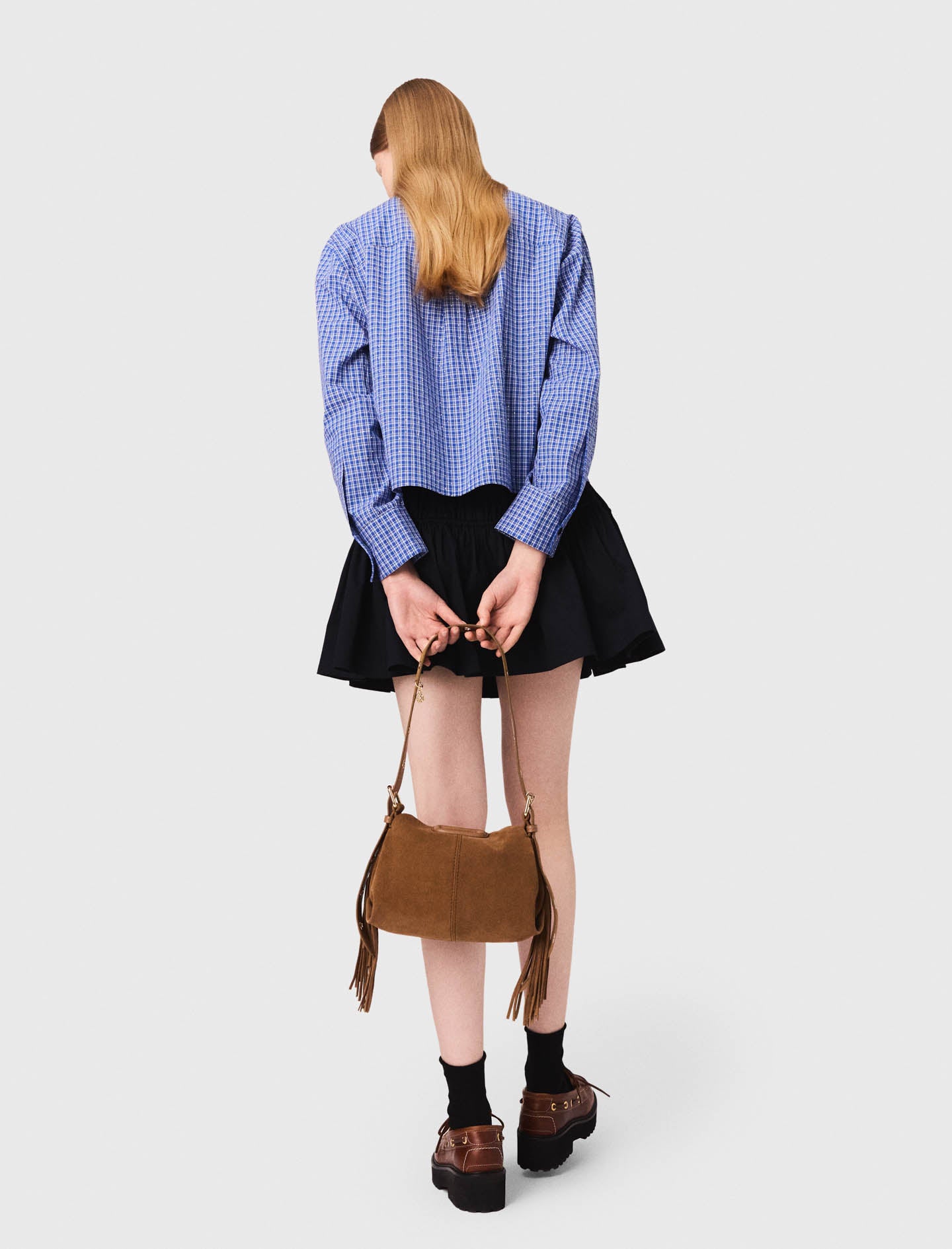 Rhinestone shirt with removable collar