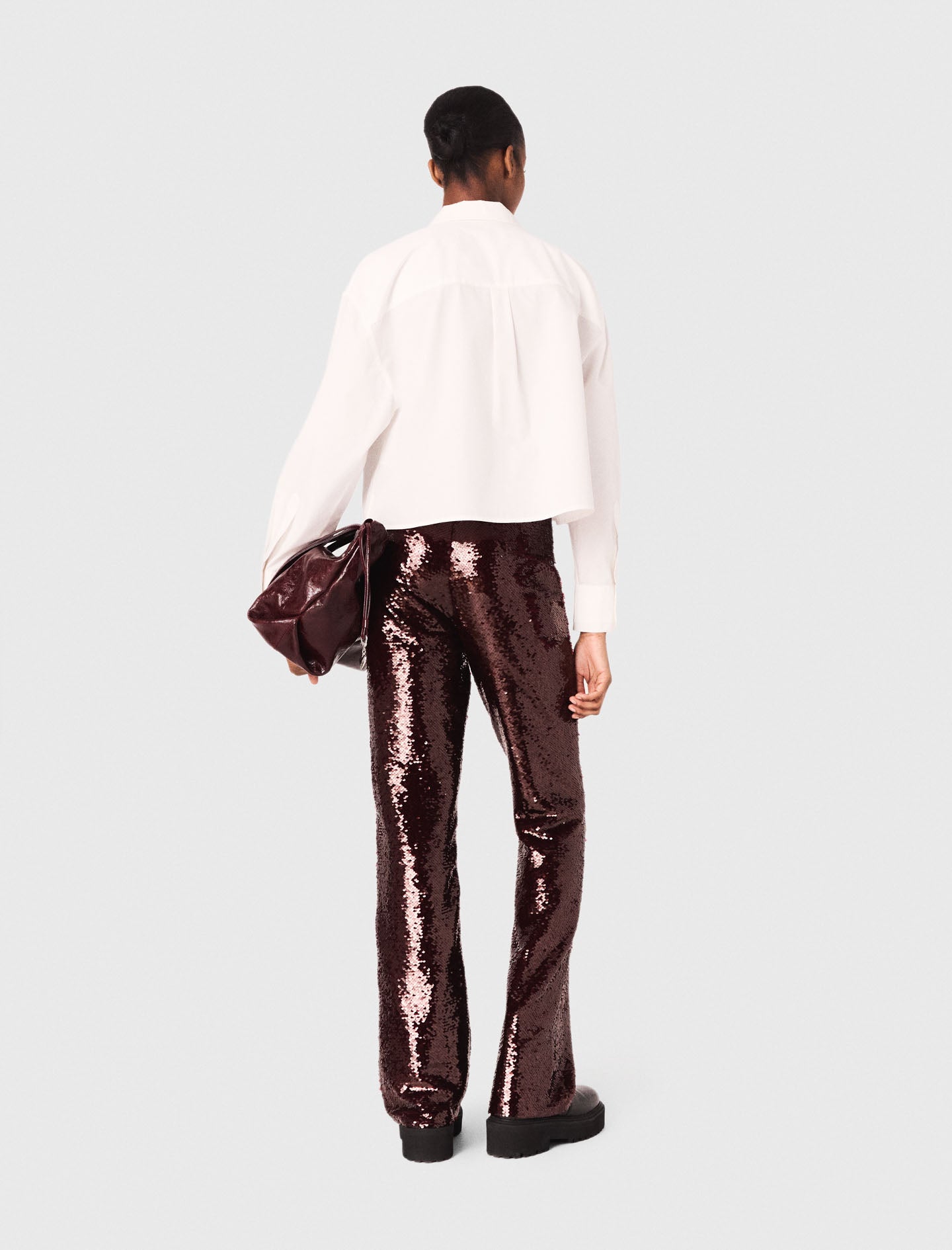 Cropped shirt with jewel detail