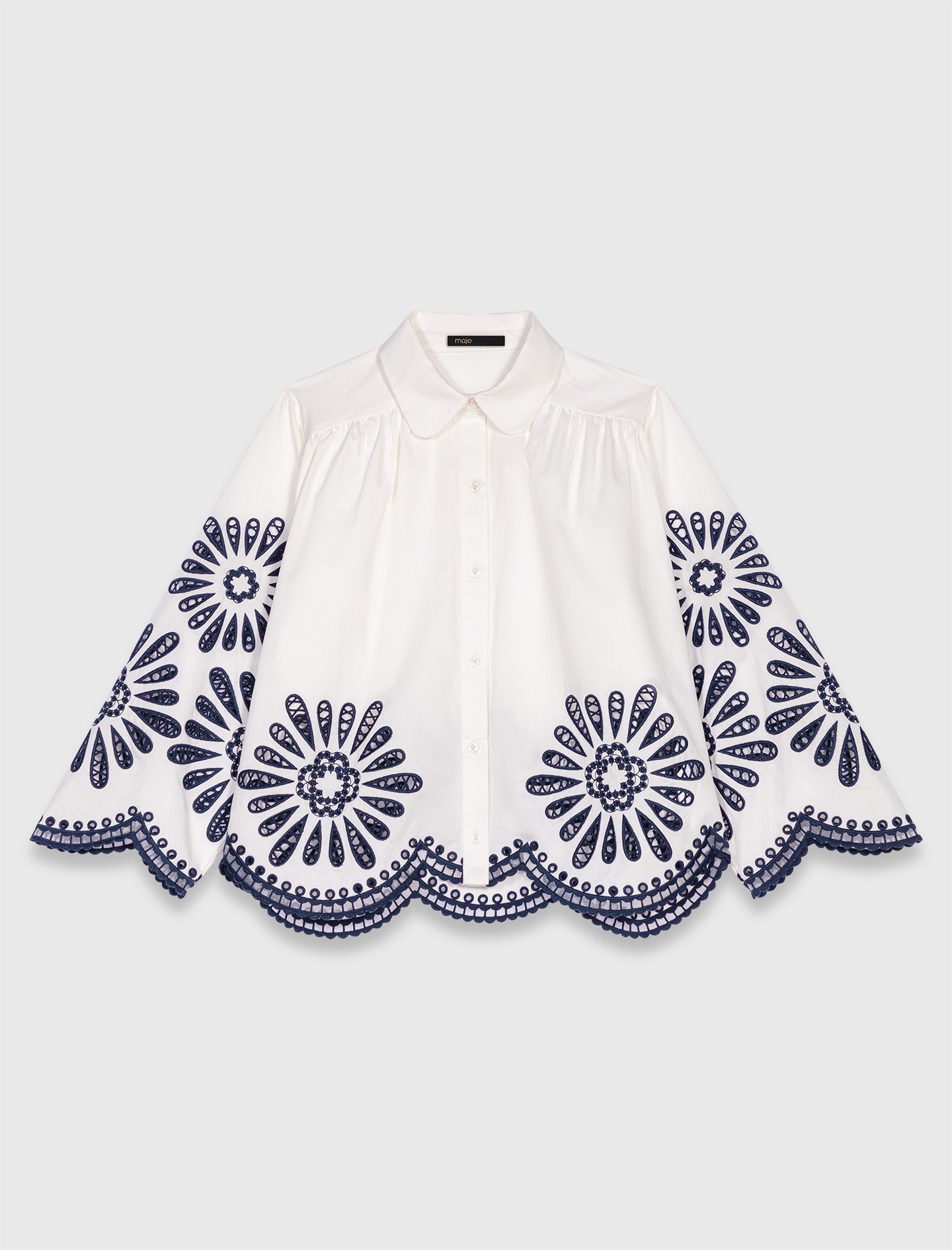 Crochet Shirt WHITE/NAVY