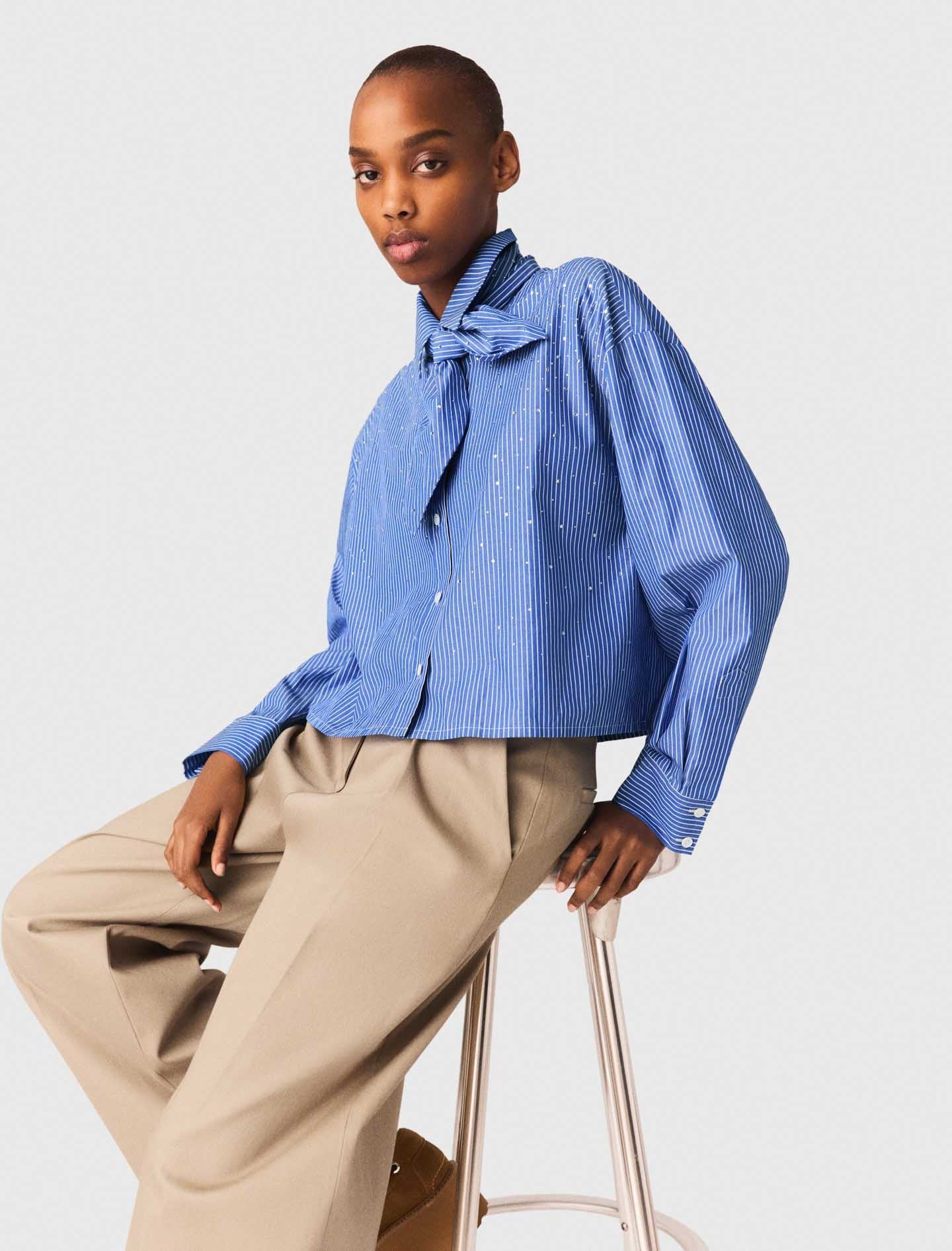 Shirt With Removable Handkerchief BLUE