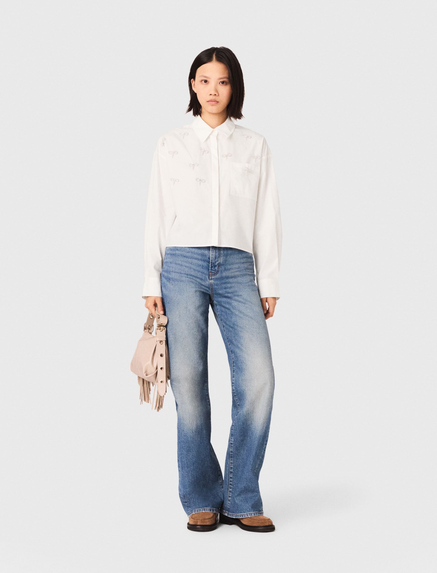 Jewel Detail Shirt WHITE