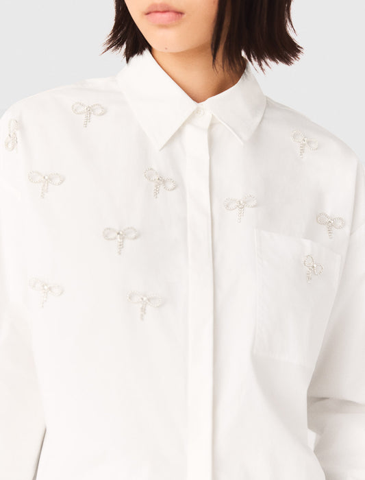 Jewel Detail Shirt WHITE
