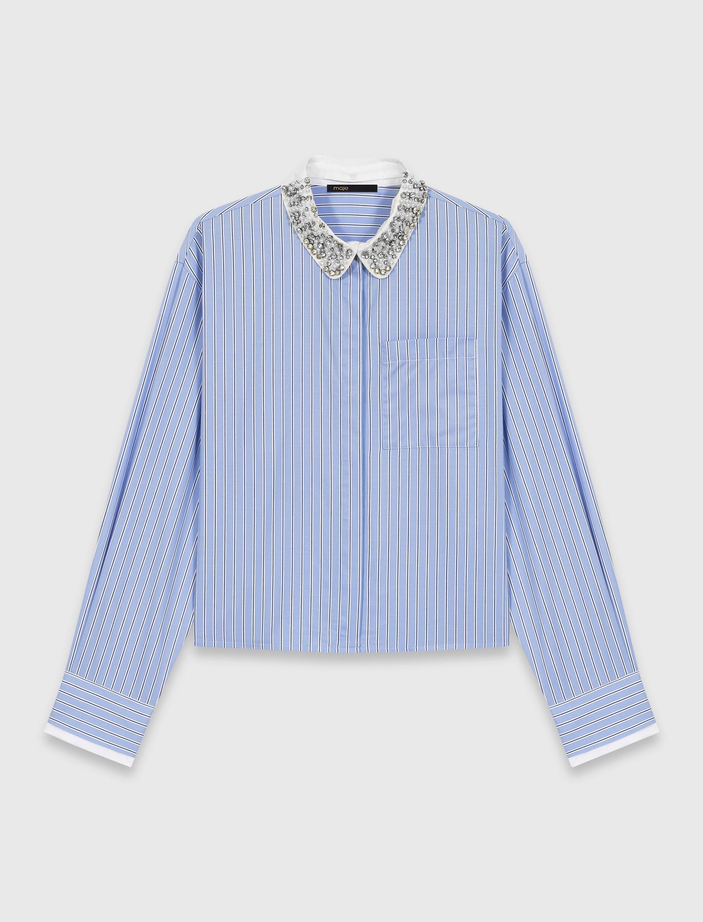 Shirt With Removable Jewel Collar SKY